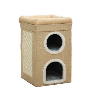 Foldable Cat House Villa - Spacious 3-Tier Mansion for Indoor Cats